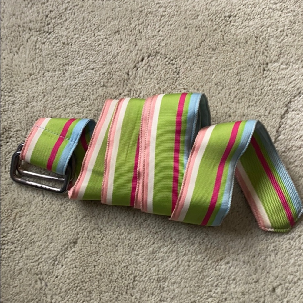 J. Mclaughlin Ribbon Belt Pink Green Summer Fun